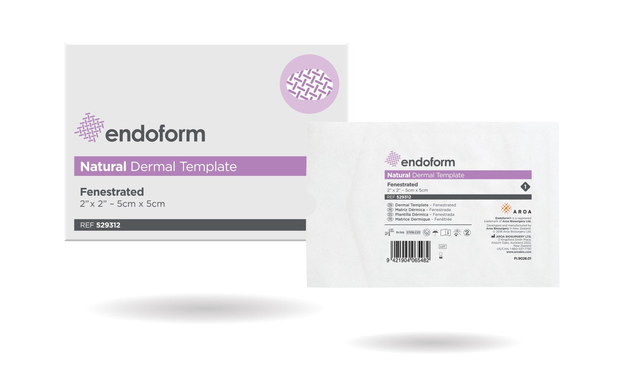 BX/10 - Endoform Natural Template, 2" x 2", Fenestrated. - Best Buy Medical Supplies