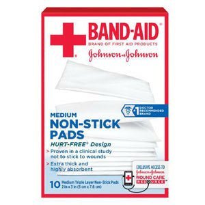 BX/10 - Johnson & Johnson Band-Aid&reg; First Aid Non-Stick Pad, Medium (2" x 3") - Best Buy Medical Supplies
