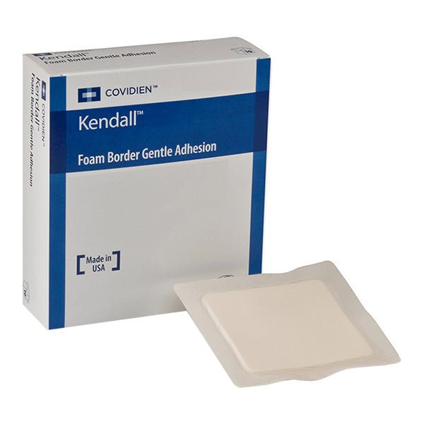 BX/10 - Kendall Foam Border Dressing, Gentle Adhesion, 7.5" x 7.5" with 6" x 6" Pad - Best Buy Medical Supplies
