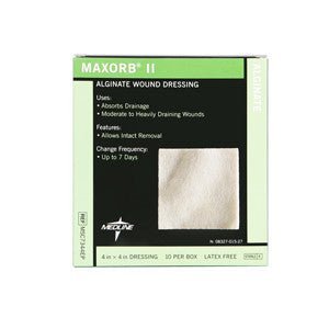 BX/10 - Medline Maxorb&reg; II Alginate Dressing 4" L x 4" W - Best Buy Medical Supplies