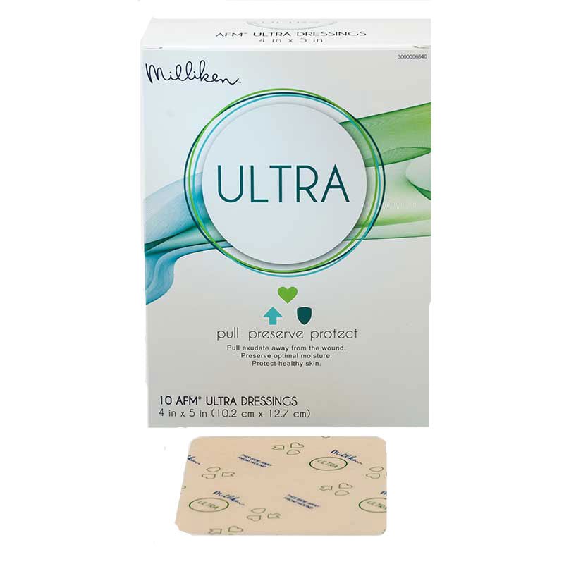 BX/10 - Milliken Healthcare Products AFM&reg; Ultra Dressing 4" x 5", Flexible, Highly Absorptive Foam Layer - Best Buy Medical Supplies