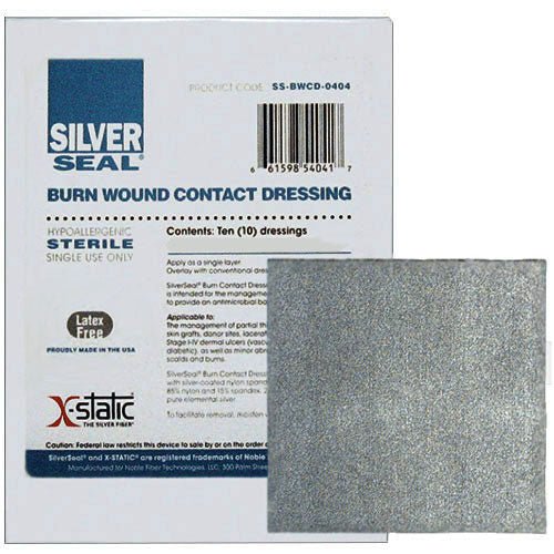 BX/10 - Noble Fiber SilverSeal&reg; Antimicrobial Burn Contact Dressing, 4-1/4" x 4-1/4", Non-Adherent, Flexible - Best Buy Medical Supplies