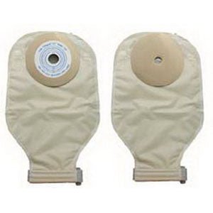 BX/10 - Nu-Flex&trade; One-Piece Post-Op Pre-Cut Convex Adult Drainable Pouch with Border and Roll-up Closure 1-1/8" Opening Round, 11" L x 5-3/4" W, 3-1/2" Adhesive Foam Pad, 24 oz, Odor-Proof - Best Buy Medical Supplies