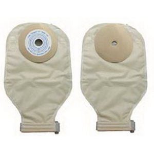 BX/10 - Nu-Flex&trade; One-piece Post-Op Trim-to-fit Convex Adult Drainable Pouch with Nu-Comfort&trade; Barrier and Roll-up Closure 1-1/2" x 1-3/4" Opening Round, 11" L x 5-3/4" W, 3-1/2" Adhesive Foam Pad, 24 oz - Best Buy Medical Supplies