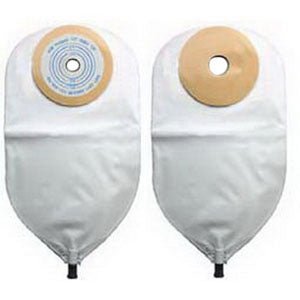 BX/10 - Nu-Hope Laboratories One-piece Post-Op Pre-cut Convex Adult Urinary Pouch with Flutter Valve 1-3/8" Opening Round, 11" L x 5-3/4" W, 24Oz, 3" Adhesive Foam Pad, Odor-proof, Clear - Best Buy Medical Supplies