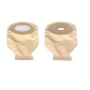 BX/10 - Nu-Hope One-Piece Post-Op Trim-to-Fit Adult Drainable Pouch with Nu-Comfort&trade; Barrier and Closure Clamp 1-3/16" x 2-1/4" Inside Cutting Area Oval, 3-1/4" x 4-5/8" OD, 11" L x 5-3/4" W, Clear, 1/2" Starter Hole, 24 oz, Adhesive Foam Pad - Best Buy Medical Supplies