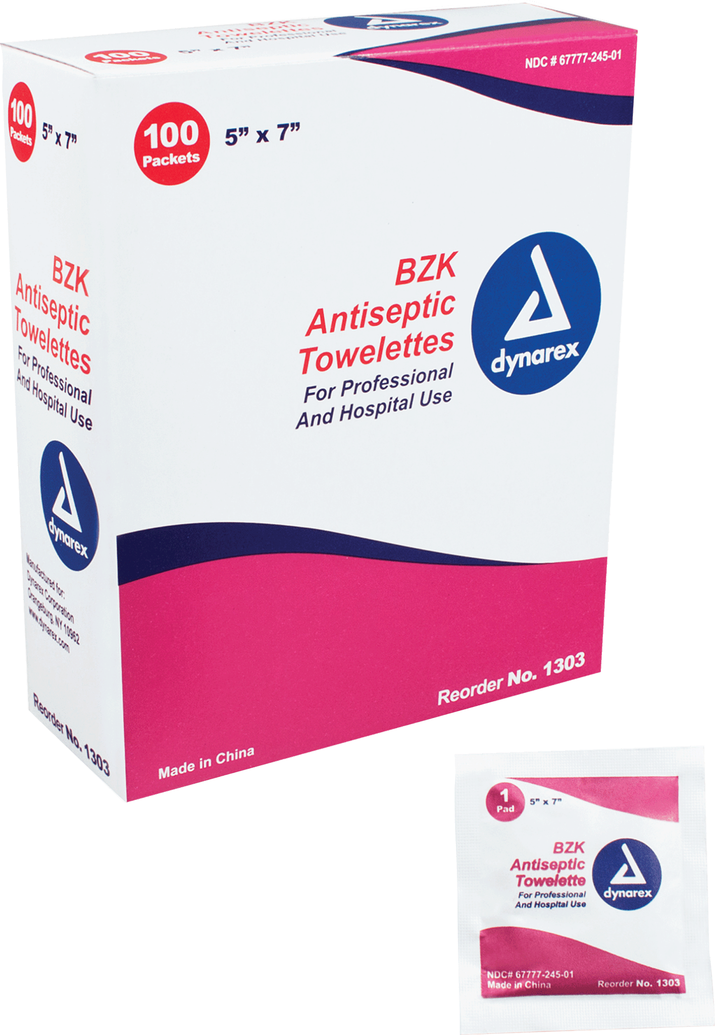 BX/100 - Dynarex BZK Antiseptic Towelette, 5 W x 7 L - Best Buy Medical Supplies