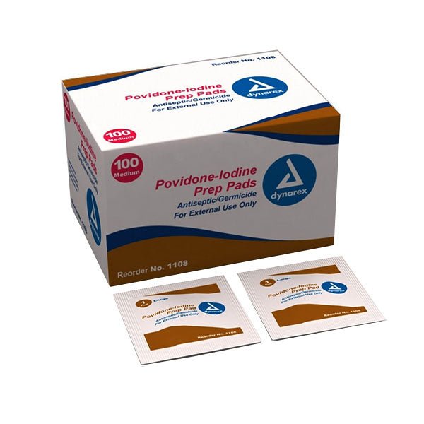 BX/100 - Dynarex Povidone Iodine Prep Pad, Medium - Best Buy Medical Supplies