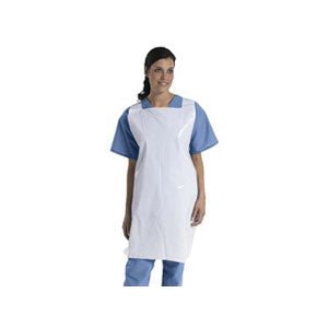 BX/100 - Medline Industries Protective Poly Disposable Apron 24" x 42", White, Lightweight, Pullover, Latex-free, Disposable - Best Buy Medical Supplies
