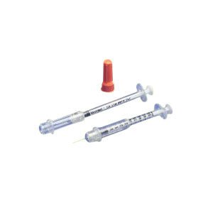 BX/100 - Monoject&trade; Insulin Safety Syringe with 29G x 1/2" L Needle and Accu-tip&trade; Flat Plunger Tip 1/2mL - Best Buy Medical Supplies