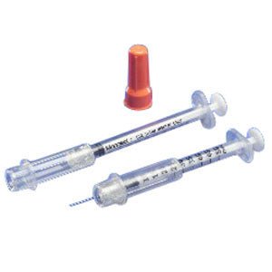 BX/100 - Monoject&trade; Insulin Safety Syringe with 29G x 1/2" L Needle and Accu-tip&trade; Flat Plunger Tip 1mL - Best Buy Medical Supplies