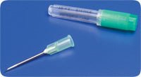 BX/100 - Monoject&trade; Rigid Pack Regular Bevel Hypodermic Needle with Polypropylene Hub 18G x 1" L, Green, with Epoxy Insert, Tri-Beveled - Best Buy Medical Supplies