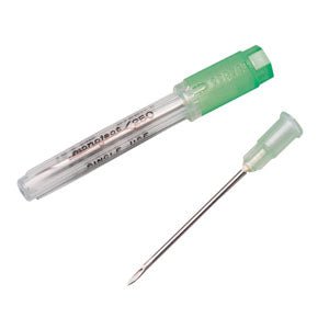 BX/100 - Monoject&trade; Rigid Pack Short Bevel Hypodermic Needle with Polypropylene Hub 18G x 1-1/2" L, Green, with Epoxy Insert, Tri-beveled - Best Buy Medical Supplies