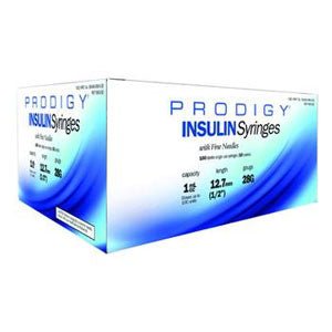 BX/100 - Prodigy Diabetes Care Prodigy&reg; Insulin Syringe 28G x 12-7/10mm L, 1cc Capacity - Best Buy Medical Supplies