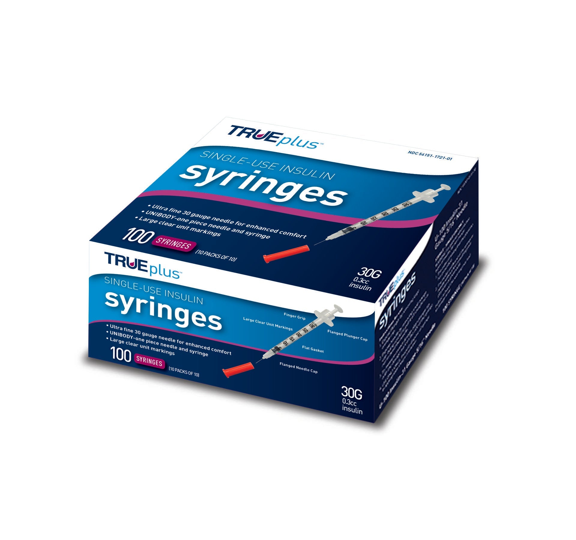 BX/100 - REPLACES EZ830365 Nipro TRUEplus&trade; Insulin Syringe 30G x 5/16" - Best Buy Medical Supplies