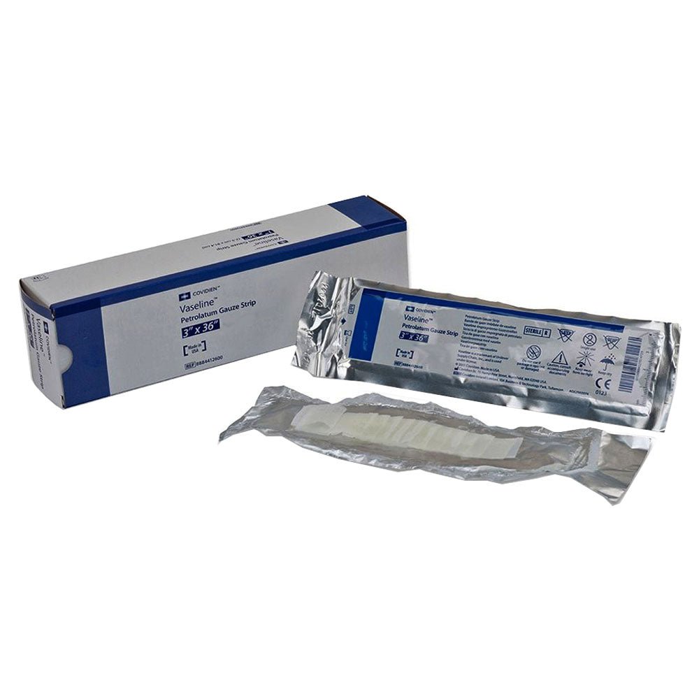 BX/12 - Cardinal Health™ Vaseline™ Non-Adherent Petrolatum Gauze Strip, 3" x 36" - Replaces 55CWNM336 - Best Buy Medical Supplies