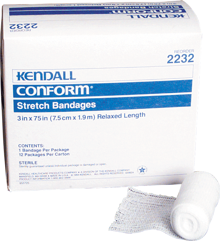 BX/12 - Kendall Conform&trade; Bandage, Sterile, Soft Pouch, Low Lint, High Absorbency, Moderate Stretch, 6" x 75" - Best Buy Medical Supplies