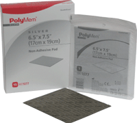 BX/15 - Ferris PolyMem&reg; Non-Adhesive Pad Dressing with Nano-Crystalline Silver 6-1/2" x 7-1/2" - Best Buy Medical Supplies