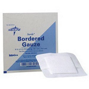 BX/15 - Medline&reg; Industries Sterile Bordered Gauze, 2" L x 2" W, 1" x 1"Pad, Latex-free, Heavy-Duty Soaker, Conformable, Nonwoven Fabric Adhesive - Best Buy Medical Supplies