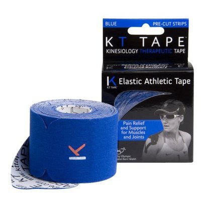 BX/20 - KT Tape&reg;, Cotton, 20 Pre-Cut 2" x 10" Strips, Blue - Best Buy Medical Supplies