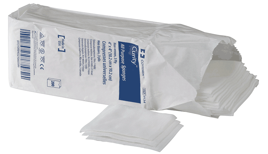 BX/25 - Curity All Purpose Sterile Non-Woven Sponge 3" x 3", 4-Ply - Best Buy Medical Supplies