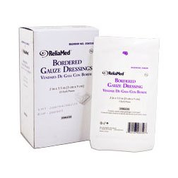 BX/25 - ReliaMed&reg; Sterile Bordered Gauze Dressing, 2" x 3-1/2" - Best Buy Medical Supplies