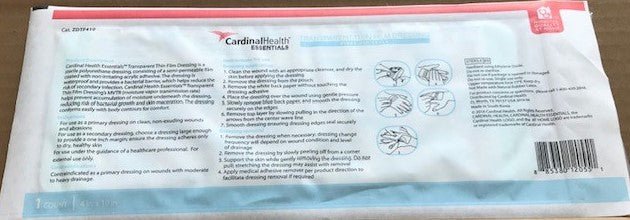 BX/30 - Cardinal Health Essentials™ Transparent Thin Film Adhesive Dressing, 4" x 10" - Best Buy Medical Supplies