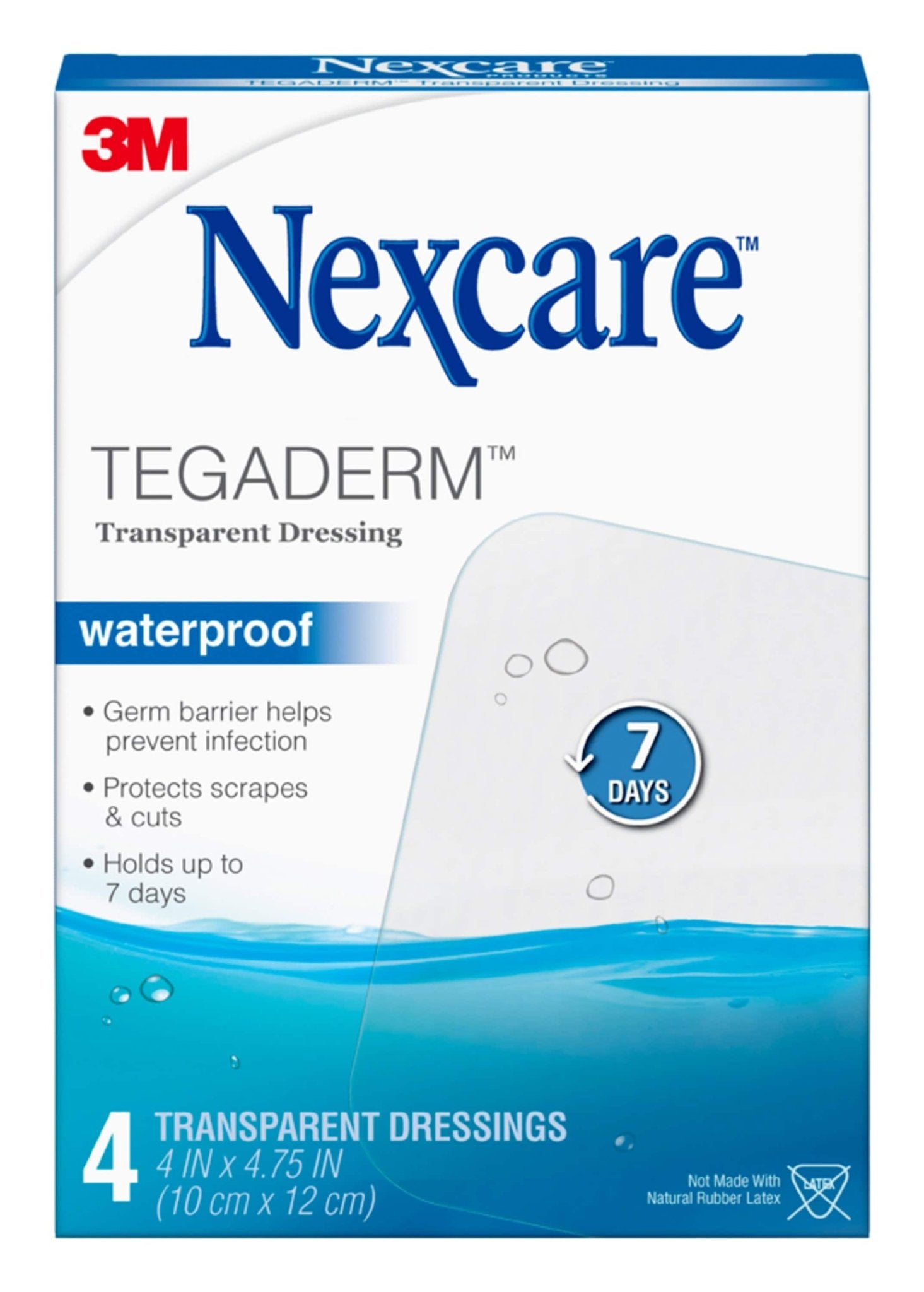BX/4 - 3M Nexcare&trade; Tegaderm&trade; Transparent Dressing, Latex Free 4" x 4-3/4" - Best Buy Medical Supplies