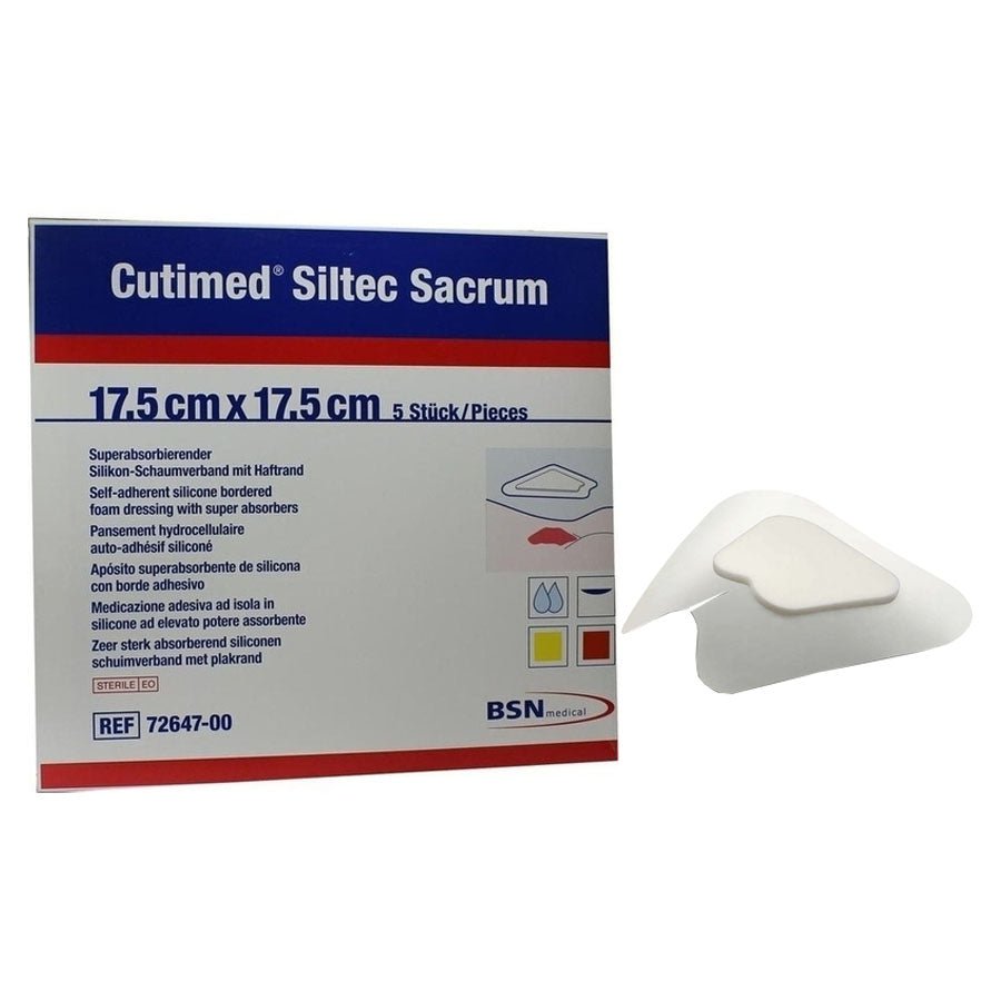 BX/5 - BSN Jobst&reg; Cutimed&reg; Siltec&reg; Sacrum Foam Dressing, 7" x 7" - Best Buy Medical Supplies
