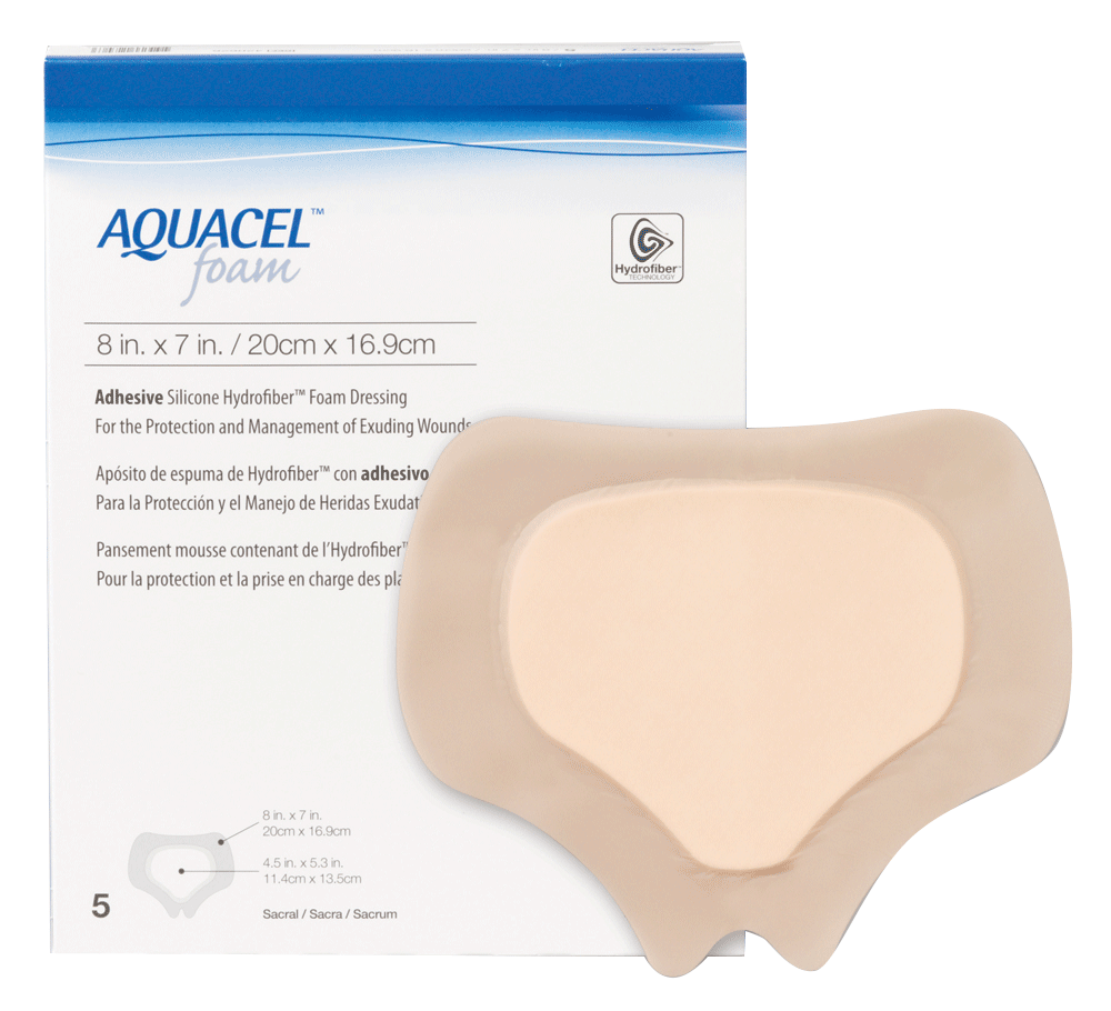 BX/5 - ConvaTec AQUACEL&reg; Gelling Adhesive Foam Dressing 8" x 7" Sacral - Best Buy Medical Supplies