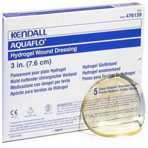 BX/5 - Kendall Dermacea&trade; Aquaflo&trade; Hydrogel Wound Dressing, Translucent, Sterile 3" Diameter Disk - Best Buy Medical Supplies