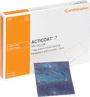 BX/5 - Smith & Nephew Acticoat&reg; Seven-Day, Low Adherent, Antimicrobial Barrier 2" x 2" - Best Buy Medical Supplies