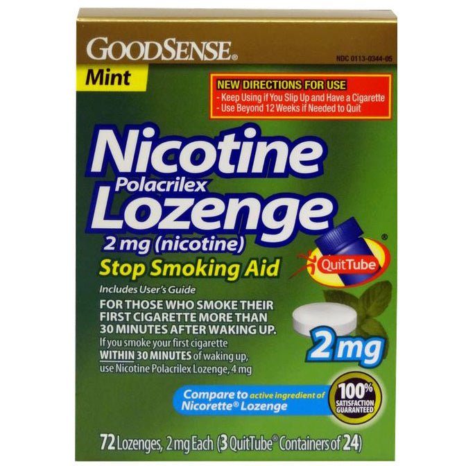 BX/72 - GoodSense&reg; 2mg Nicotine Polacrilex Lozenge 72 Count, Mint - Best Buy Medical Supplies