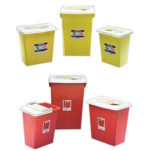 CA/10 - Kendall PGII D.O.T. Compliant Sharps Disposal Container 8 gal, Yellow, Hinged Lid - Best Buy Medical Supplies