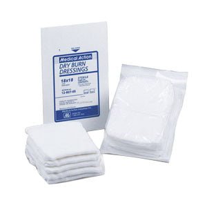 CA/100 - Medical Action Industries Dry Burn Dressing, 10 Ply, Wide Mesh, White, Sterile, 18" x 18" - Best Buy Medical Supplies