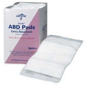 CA/144 - Medline Industries Abdominal Pad Dressing 12" x 16" Size, Non-sterile, Hydrophobic Back, Sealed Edge - Best Buy Medical Supplies