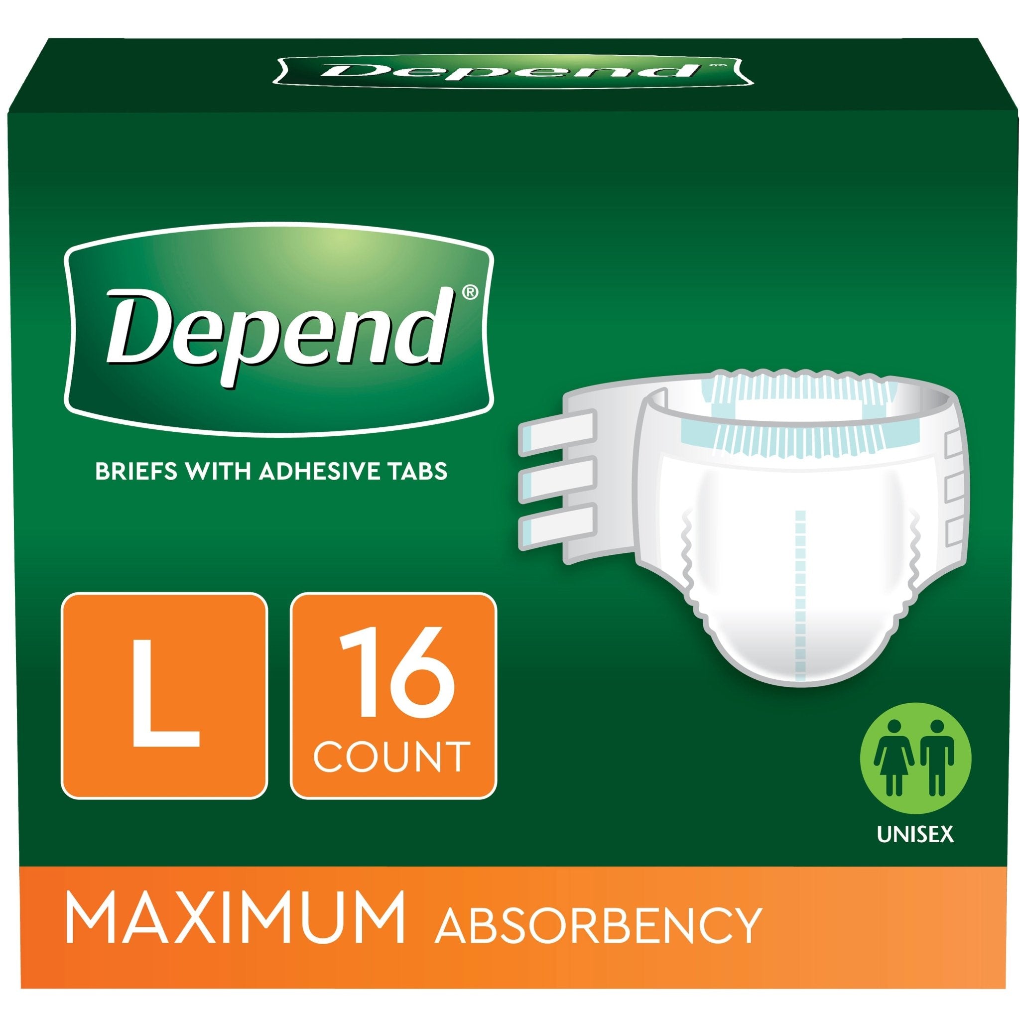 CA/48 - Depend® Protection with Tabs Incontinence Underwear, Maximum Absorbency 35" to 49" Waist, Large - Replaces 6949175 - Best Buy Medical Supplies