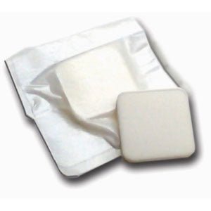 CA/50 - Adhesive Bordered Foam Dressing, Fenestrated to Secure Tubes, Water Proof Top Layer, 4" x 4" with Circular 2-1/2" x 2-1/2" Pad - Best Buy Medical Supplies