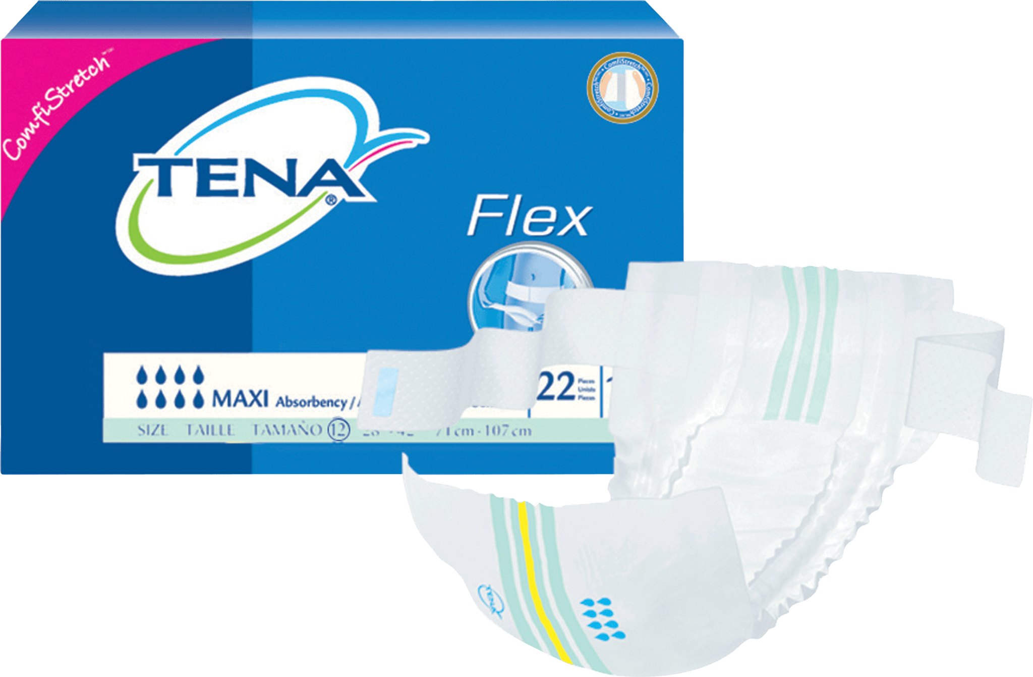 CA/66 - Tena&reg; Flex&trade; Maxi Brief, Size 12, 28" to 42" Waist/Hip Size - Best Buy Medical Supplies