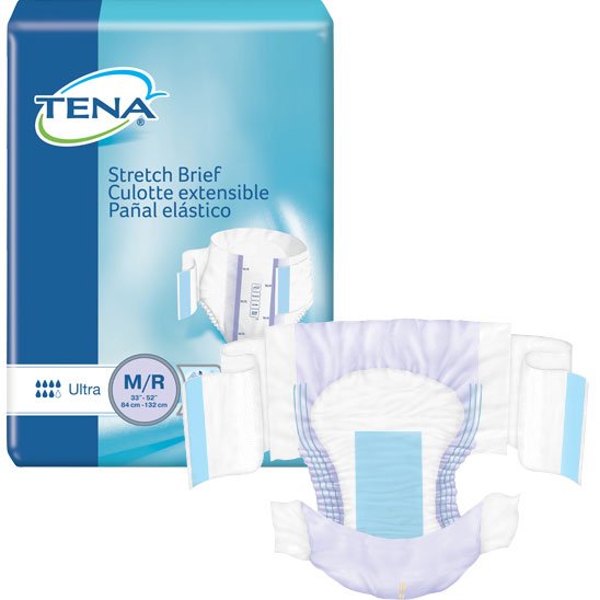 CA/72 - TENA&reg; Stretch Ultra Absorbency Brief, Medium/Regular 32" to 52" Waist Size - Best Buy Medical Supplies