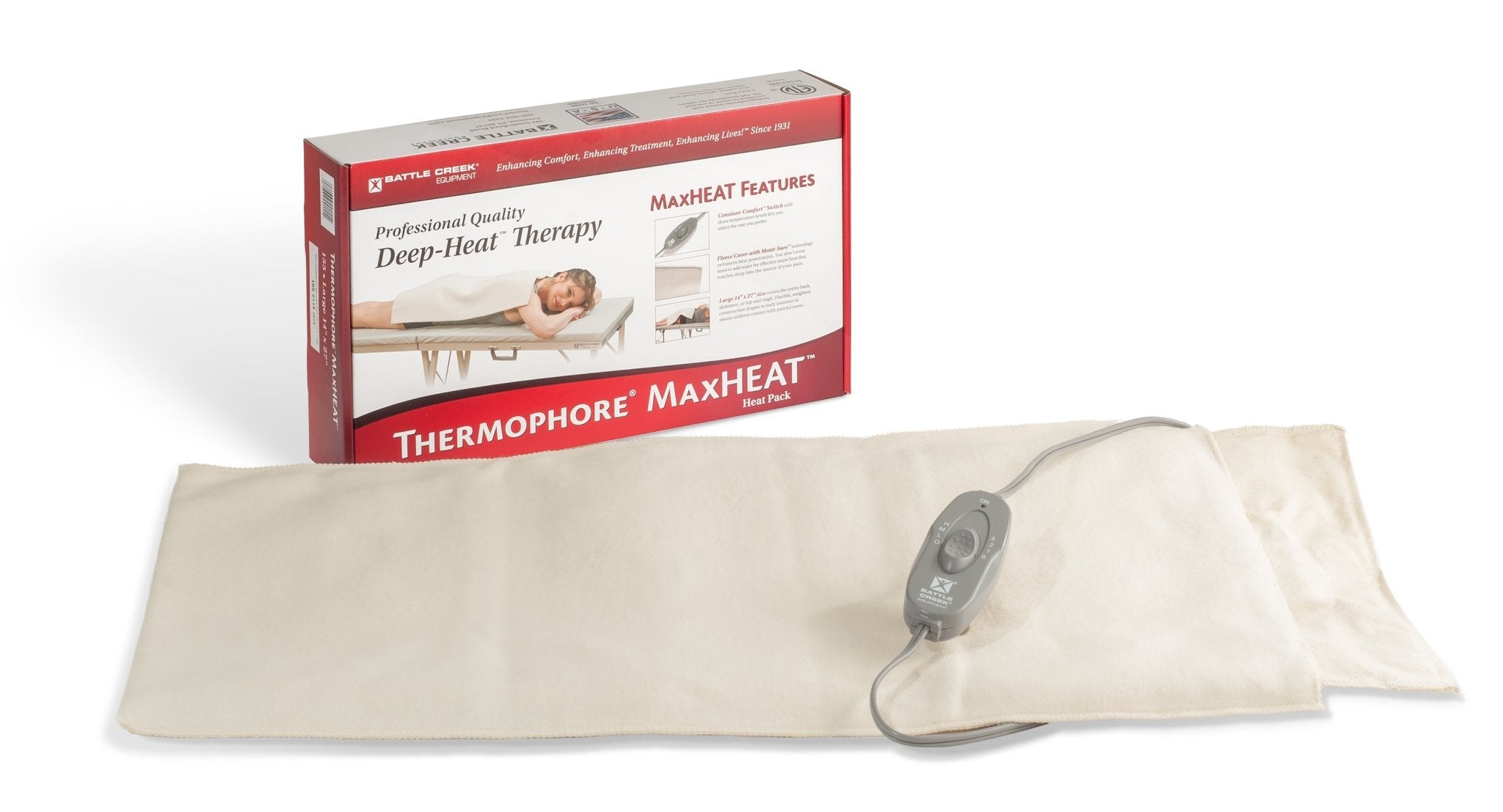 EA/1 - Battle Creek Thermophore® MaxHEAT&trade; Pad, Large, 14” x 27” - Best Buy Medical Supplies