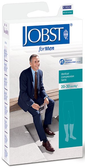 EA/1 - BSN Jobst® For Men Knee-High Ribbed Firm Compression Socks, Closed Toe, Medium, Khaki - Best Buy Medical Supplies