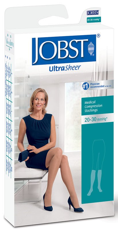 EA/1 - BSN Jobst® Women's UltraSheer Knee-High Firm Compression Stockings, Closed Toe, Medium, Classic Black - Best Buy Medical Supplies