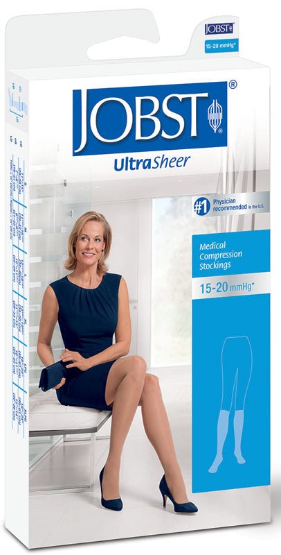 EA/1 - BSN Jobst® Women's UltraSheer Knee-High Moderate Compression Stockings, Closed Toe, Medium, Suntan - Best Buy Medical Supplies