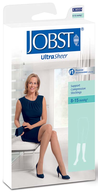 EA/1 - BSN Jobst® Women's UltraSheer Supportwear Knee-High Mild Compression Stockings, Closed Toe, Large, Silky Beige - Best Buy Medical Supplies