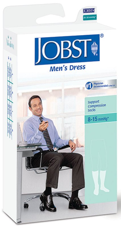 EA/1 - BSN Jobst&reg; Men's Dress SupportWear Knee-High Mild Compression Socks, Closed Toe, Medium, Black - Best Buy Medical Supplies