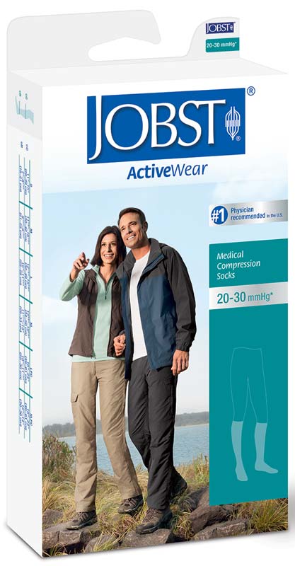 EA/1 - BSN Jobst&reg; Unisex ActiveWear Knee-High Firm Compression Socks, Closed Toe, Large, Cool White - Best Buy Medical Supplies