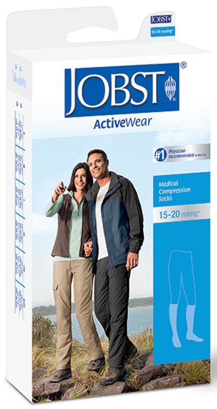 EA/1 - BSN Jobst&reg; Unisex ActiveWear Knee-High Moderate Compression Socks, Closed Toe, Medium, Cool White - Best Buy Medical Supplies