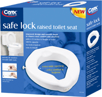 EA/1 - Carex Safe Lock Raised Toilet Seat, Weight Capacity: 500 lb, 4-1/4" H - Best Buy Medical Supplies