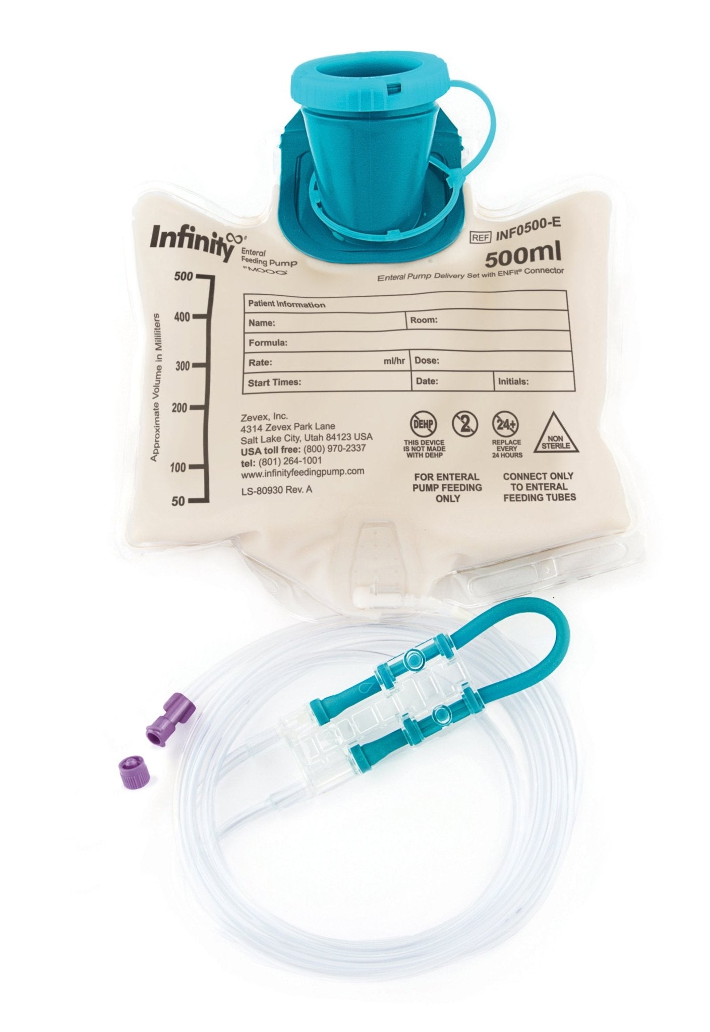 EA/1 - Infinity 500 mL Enteral Pump Delivery Set with ENFit Connector - Best Buy Medical Supplies